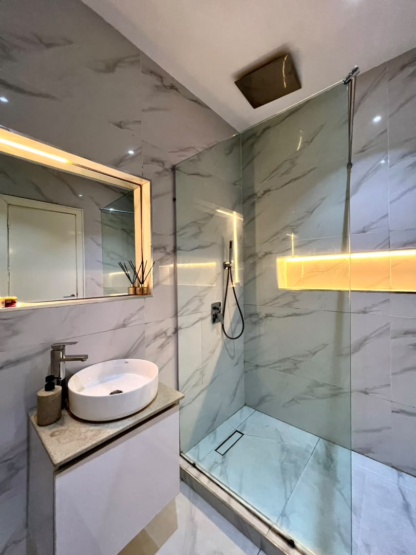 Stylish Lekki apartment modern ensuite bathroom