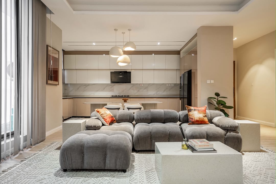 Stylish Lekki apartment open living area with premium seating